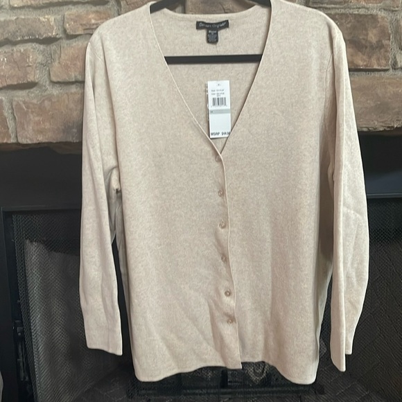 NWT Designers Originals “Oat Heather” colored cardigan. Size 1X - Picture 1 of 9